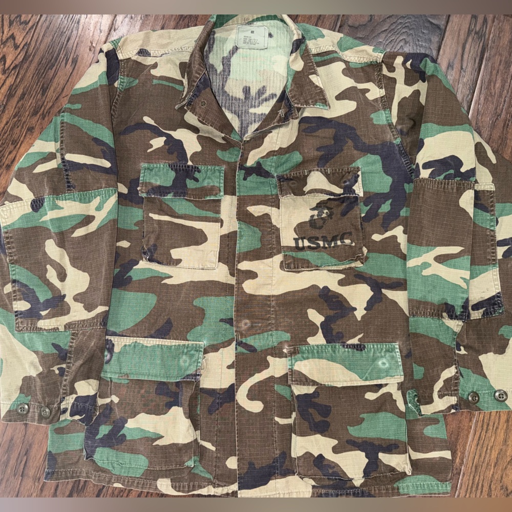 USMC Green Camouflage Military BDU/Jacket size Medium